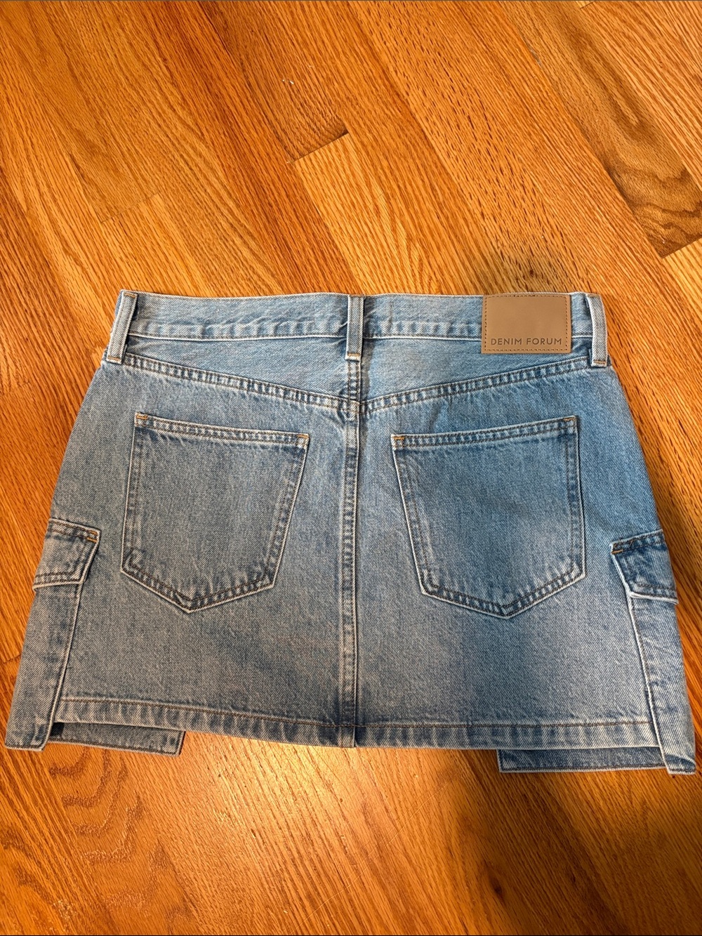 Aritzia Denim Cargo Mini Skirt in Washed Blue - Picture 3 of 3